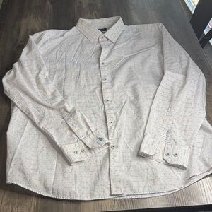 Original Penguin Heritage Slim Fit White and Blue Patterned Button-Down Shirt